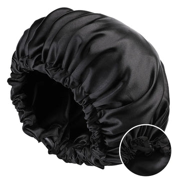 Bonnet en Satin - StudioSoie - Noir